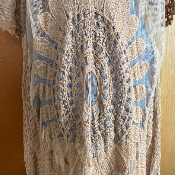 Rebellion Again Embroidered Mesh Duster Kimono - Picture 9 of 13